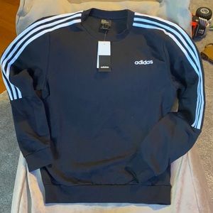 Adidas black white crew neck sweatshirt